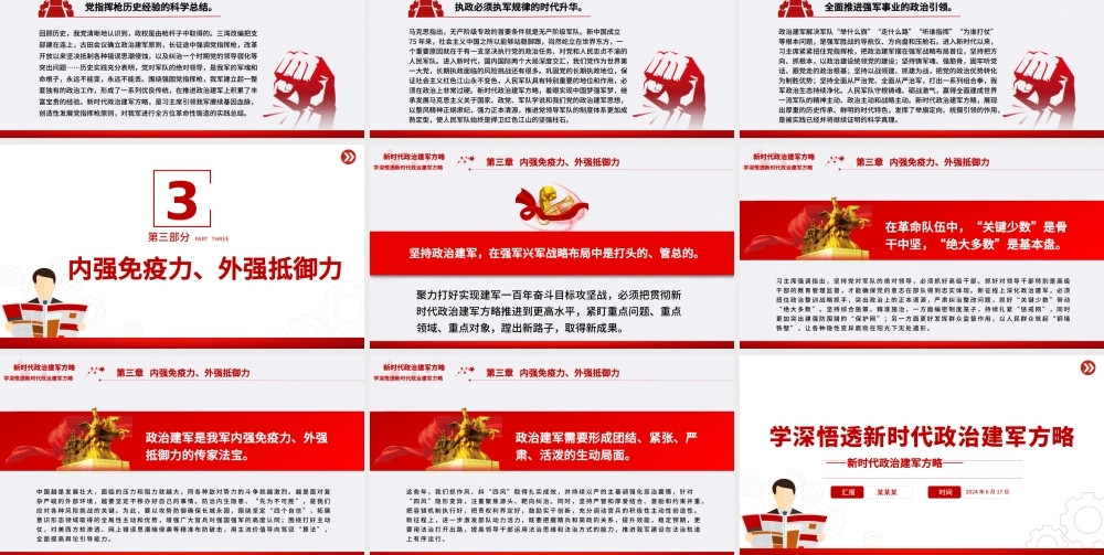 新时代政治建军方略PPT简约风学习建军治军原则课件.pptx