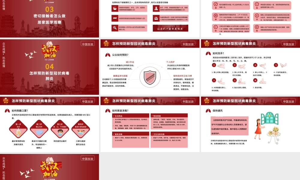 新型冠状病毒肺炎防护知识ppt模板.pptx