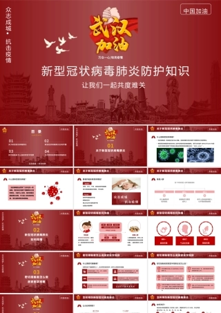 新型冠状病毒肺炎防护知识ppt模板.pptx