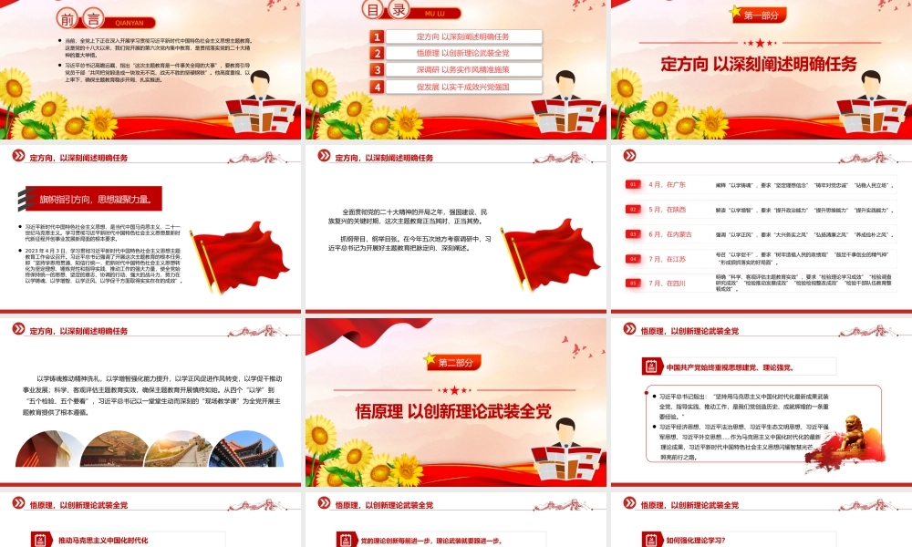 学思践悟担使命PPT红色简洁确保主题教育稳步开局扎实推进党课课件.pptx