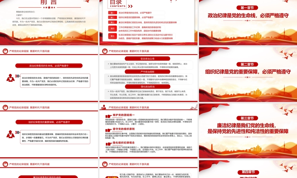 严明党的纪律规矩展新时代干部风貌PPT红色党政风党纪学习教育课件.pptx
