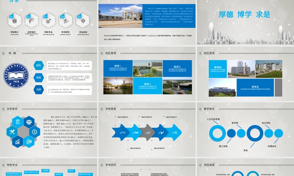 燕山大学毕业论文答辩招生动态PPT模板.pptx