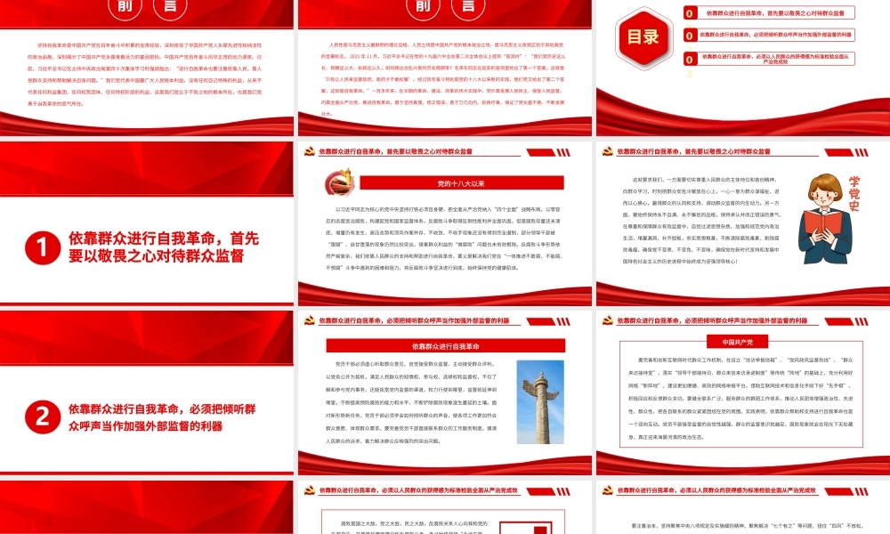 依靠人民支持和帮助进行自我革命PPT党政风党员干部学习教育专题党课.pptx