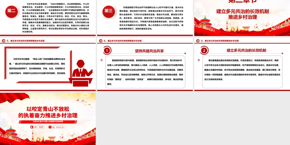 以咬定青山不放松的执着奋力推动乡村治理ppt大气简洁乡村振兴战略专题微党课.pptx