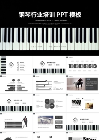 音乐艺术钢琴少儿培训ppt模板.pptx