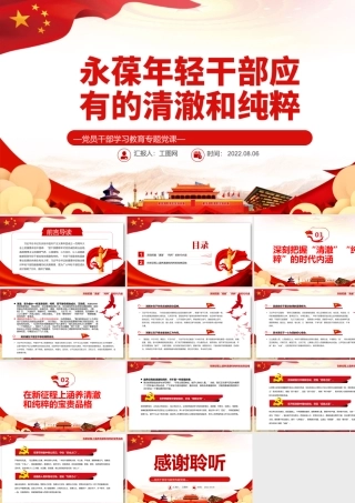 永葆年轻干部应有的清澈和纯粹PPT党政风党员干部学习教育专题党课.pptx