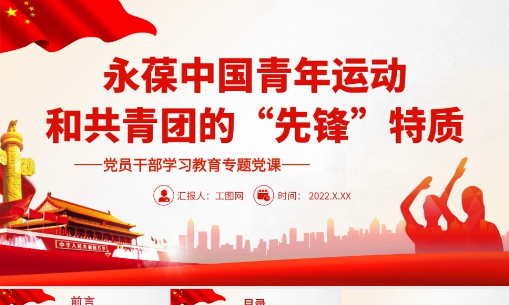 永葆中国青年运动和共青团的“先锋”特质.pptx