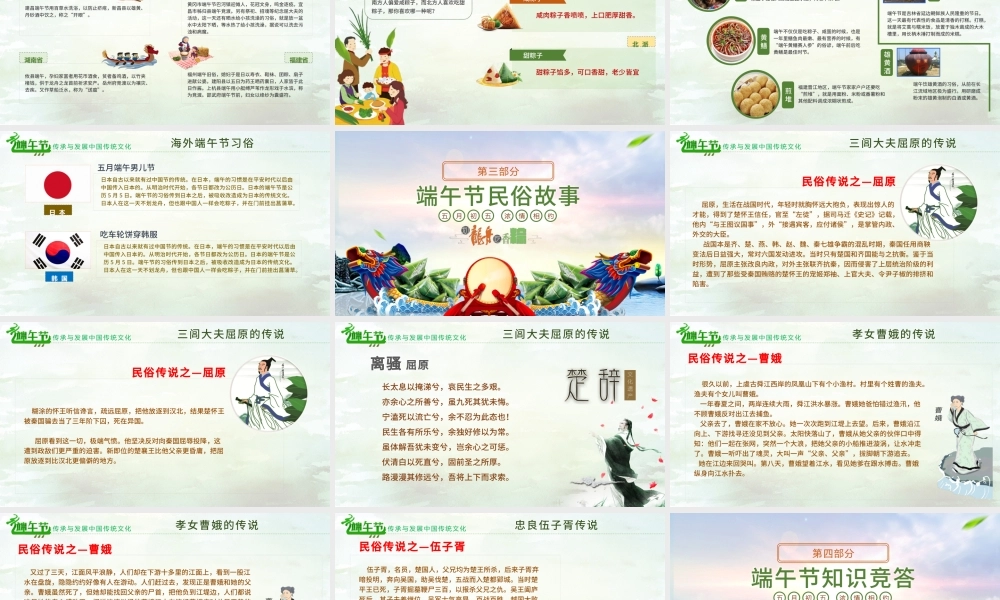 原创2021端午传统文化节日风俗民俗粽子龙舟-版权可商用.pptx