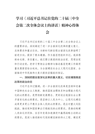 学习《习近平总书记在党的二十届三中全会第二次全体会议上的讲话》精神心得体会.docx