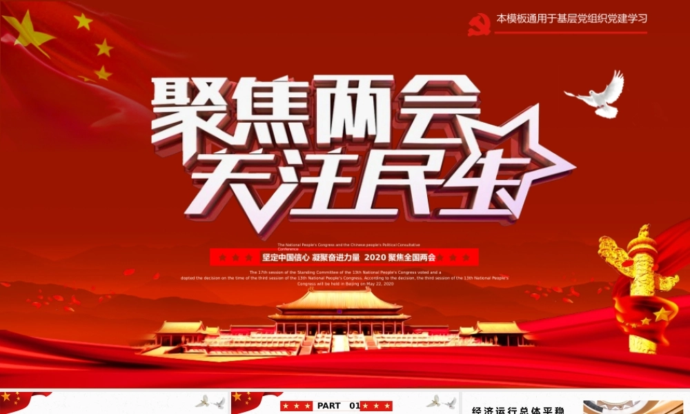 原创党建风关注民生聚焦两会PPT模板1.pptx