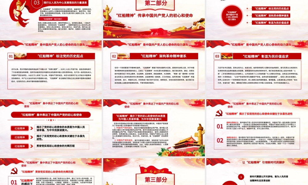 原创红船映初心学习红船精神党课PPT模板红色精神-版权可商用.pptx