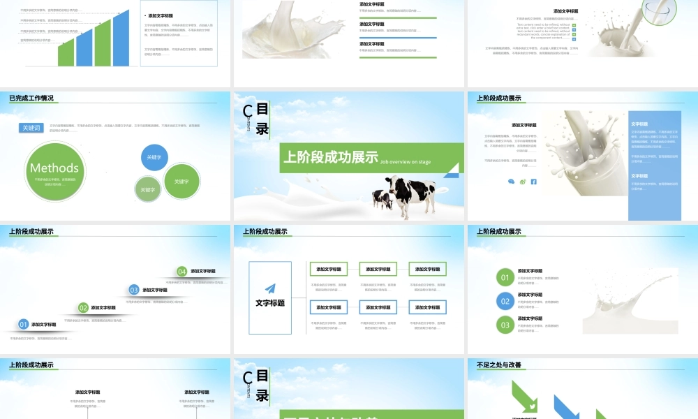 原创牛奶行业生态牛奶营养品绿色牛奶PPT模板-版权可商用.pptx