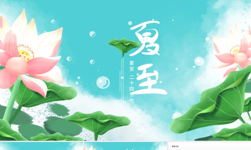 原创清新二十四节气夏至ppt模板-版权可商用.pptx