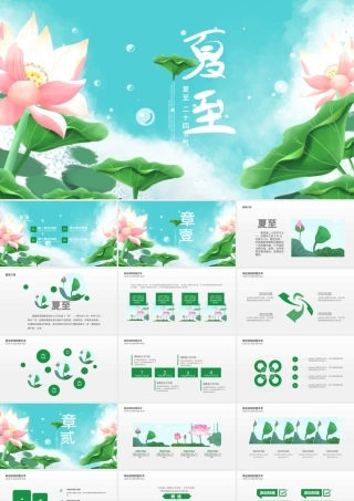 原创清新二十四节气夏至ppt模板-版权可商用.pptx