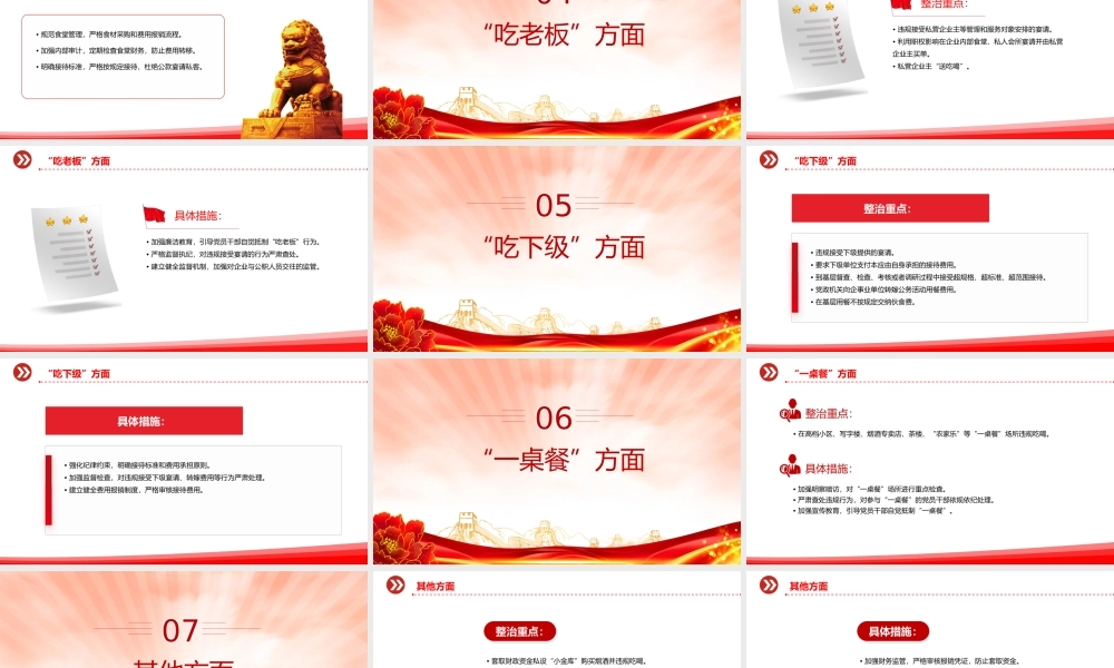 整治违规吃喝7个方面PPT简洁实用作风建设系列党课下载.pptx