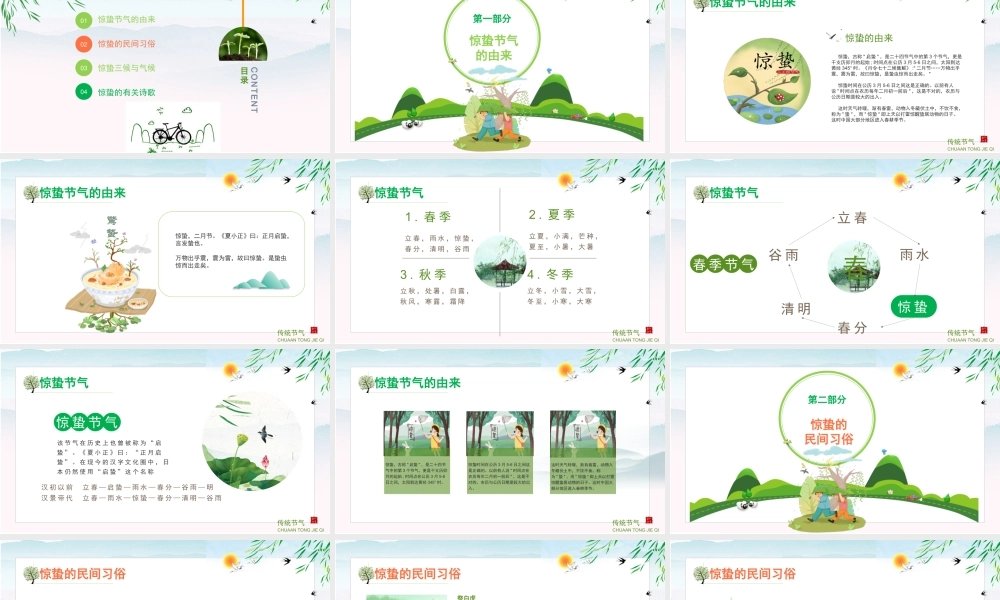 中国传统二十四节气之校园班会惊蛰节气主题班会介绍PPT.pptx