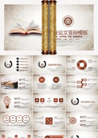 中国风动态卷轴毕业论文答辩模板.pptx