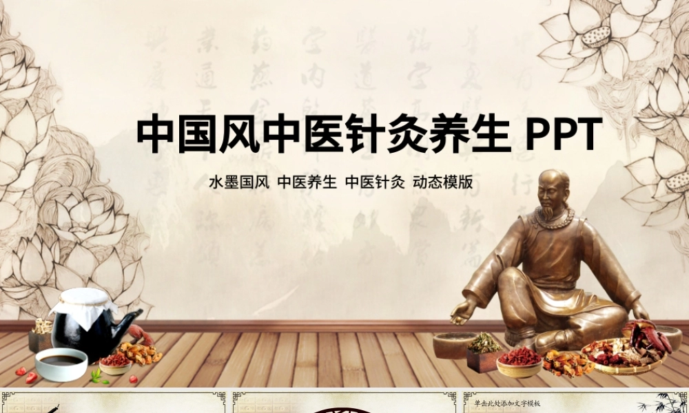 中国风中医养生保健中草药PPT模板.pptx
