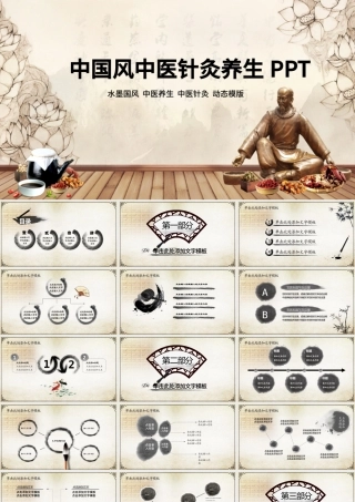 中国风中医养生保健中草药PPT模板.pptx