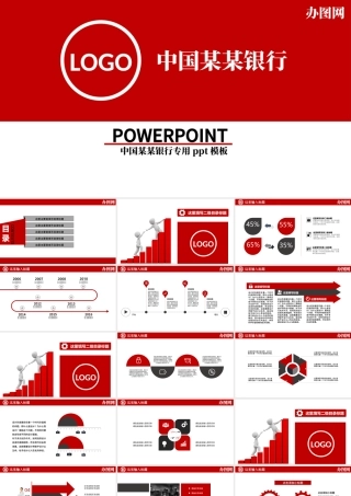 中国工商银行工行总结汇报PPT模板.pptx