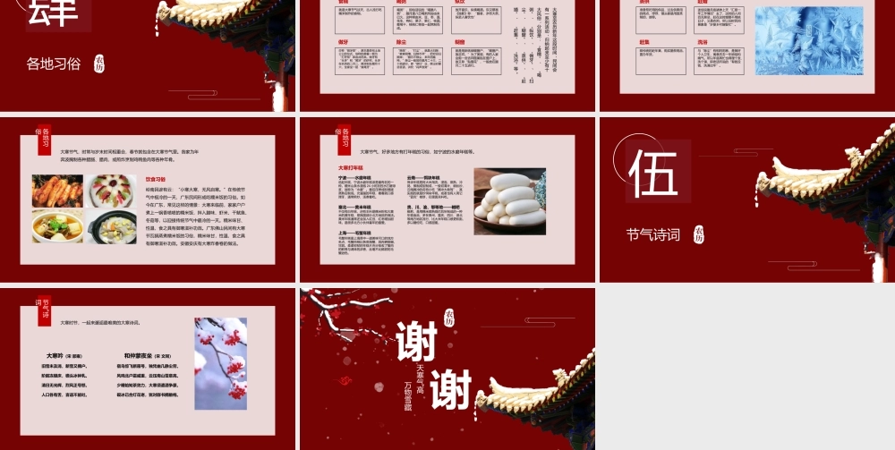 中国红宫墙古风二十四节气之大寒ppt.pptx