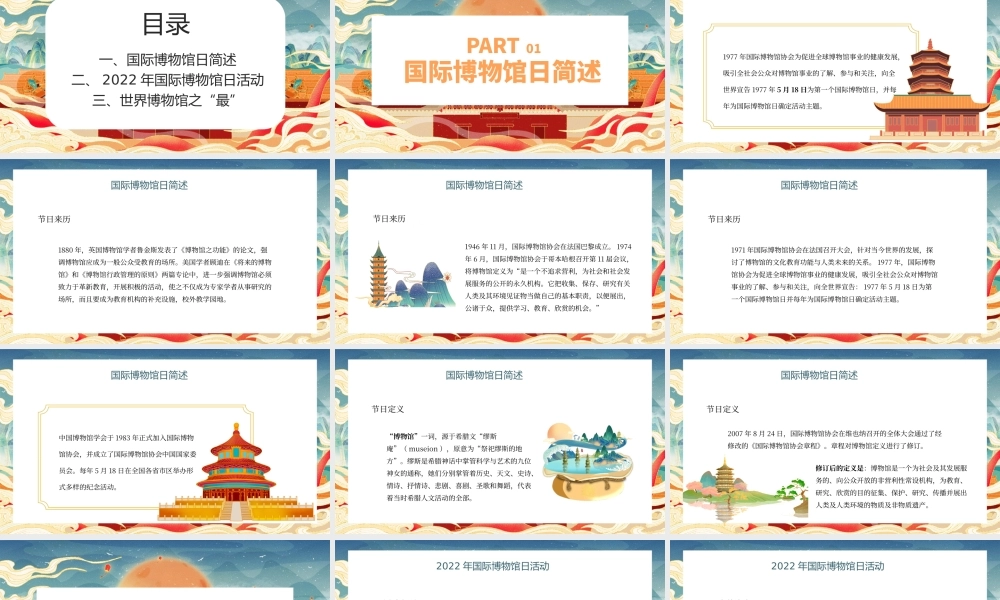 中国卡通风世界博物馆日PPT.pptx