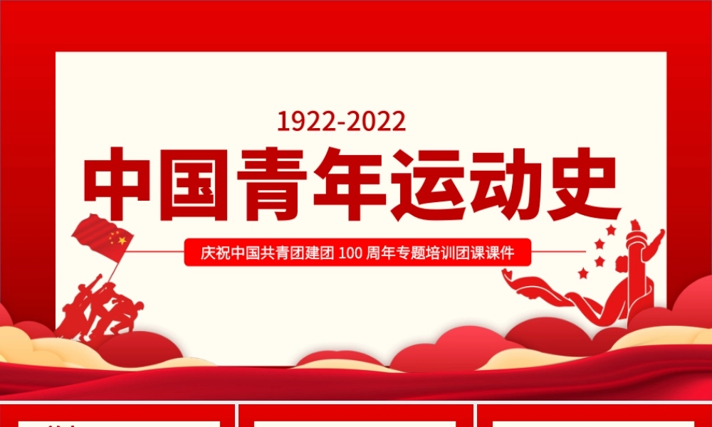 中国青年运动史PPT精美大气风五四以来党领导下的青年运动的光辉历程专题团课.pptx
