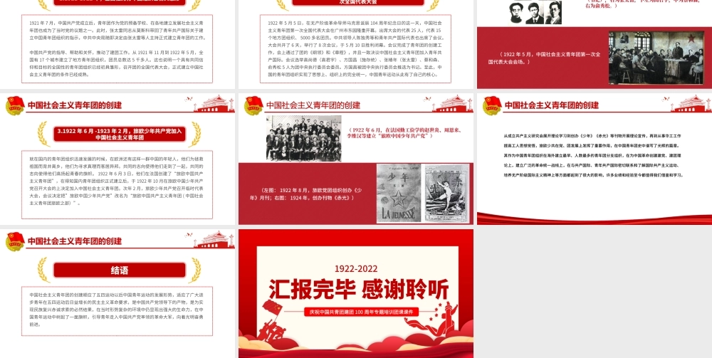 中国青年运动史PPT精美大气风五四以来党领导下的青年运动的光辉历程专题团课.pptx