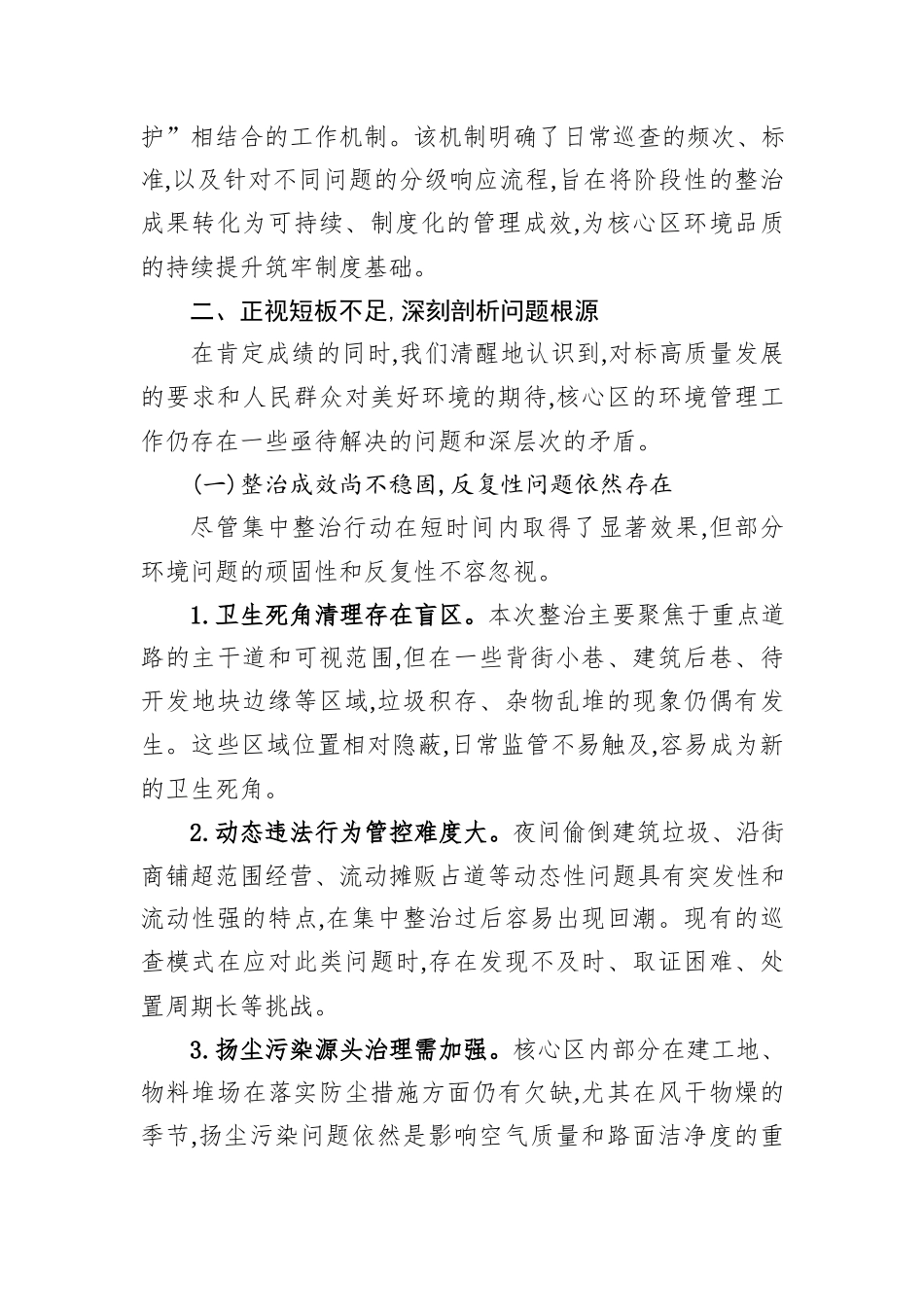 XX区城市管理局2025年度核心区环境专项整治工作情况报告.docx_第3页