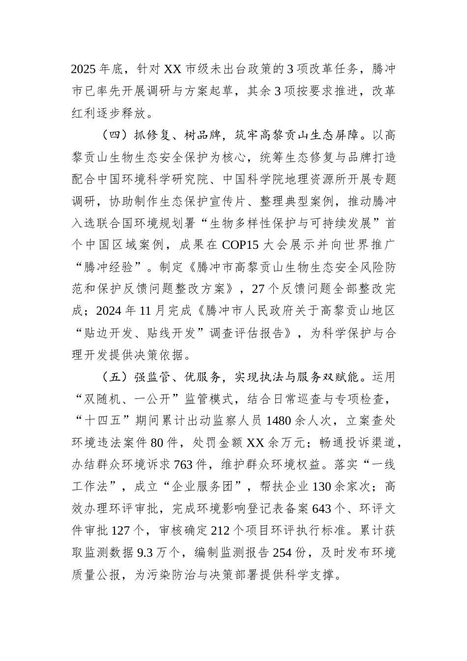 市生态环境局腾冲分局2025年及“十四五”时期工作总结和2026年及“十五五”时期工作要点.docx_第3页