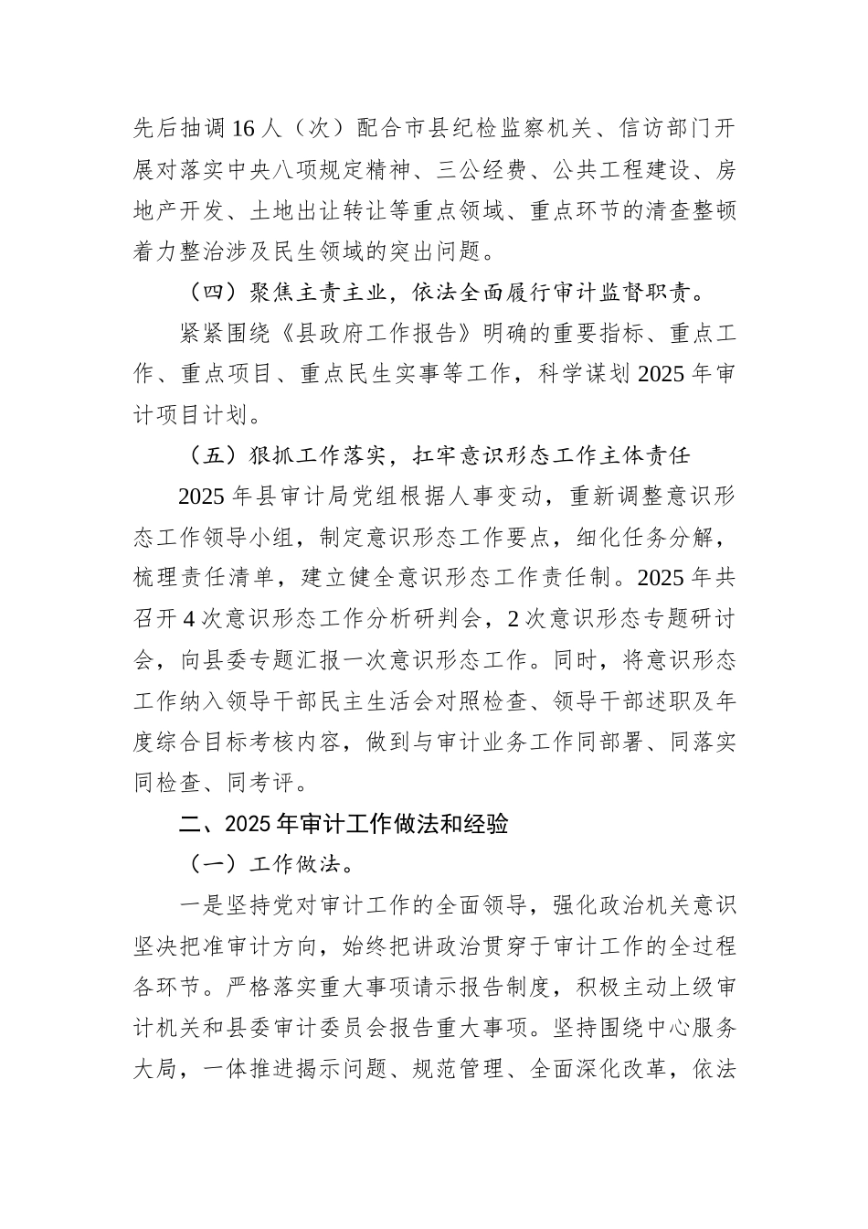 县审计局2025年工作总结及2026年审计工作安排情况报告.docx_第3页