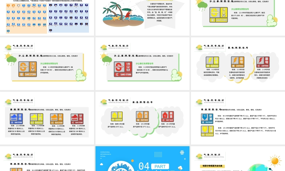 2022国际气象节PPT蓝色卡通简约关注气象知识与健康专题课件模板.pptx