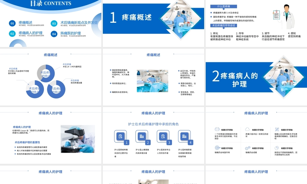 2022疼痛护理查房PPT清新创意护理查房通用PPT模板下载.pptx
