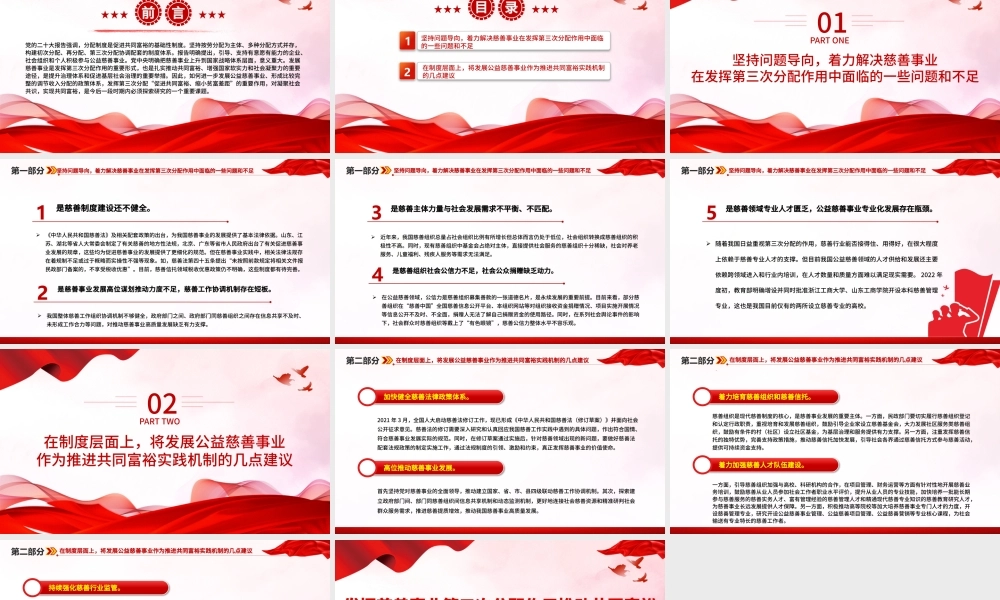 2023发挥慈善事业第三次分配作用推动共同富裕PPT大气精美风党员干部学习教育专题党课课件.pptx