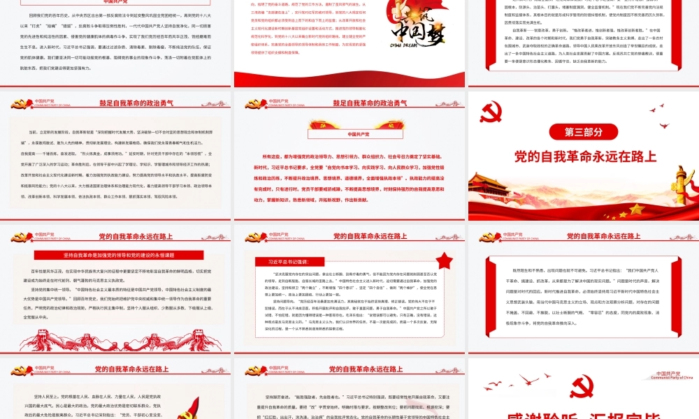 深入推进新时代党的自我革命PPT红色党政风党员干部深入学习《决议》专题党课课件.pptx