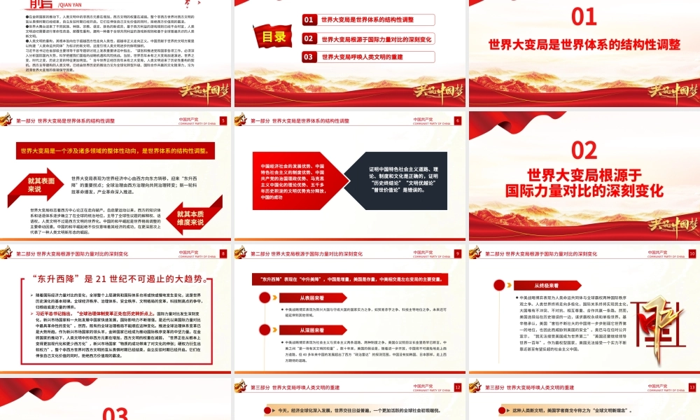 2022世界大变局呼唤人类文明的重建PPT大气党建风党员干部学习教育专题党课党建课件.pptx