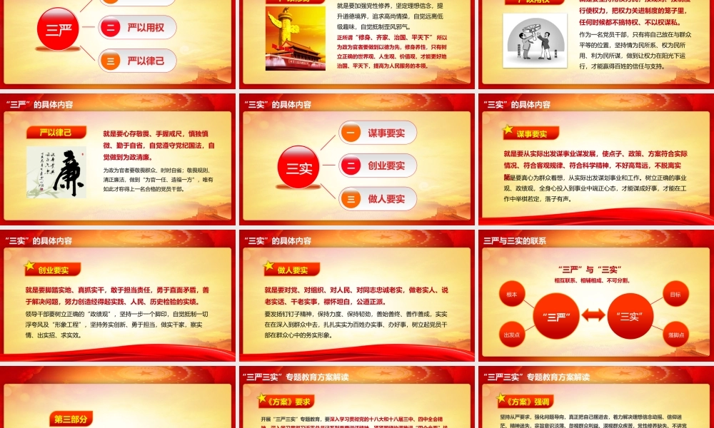 U001践行三严三实党政学习动态PPT模板.pptx