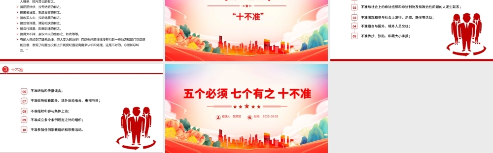 党纪教育专题PPT五个必须 七个有之 十不准课件下载.pptx
