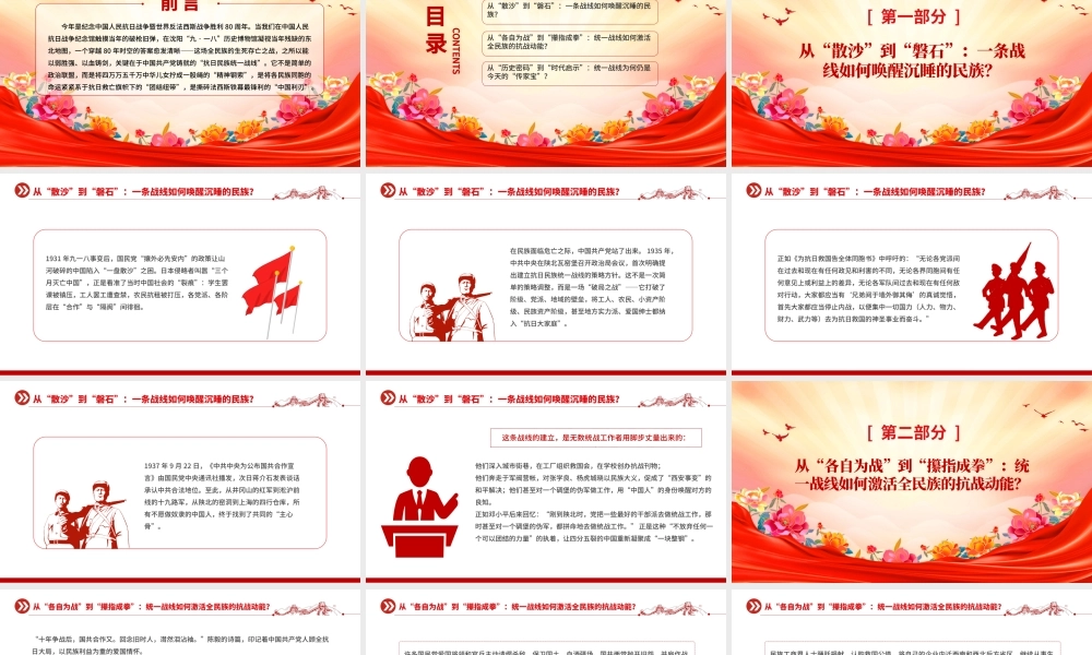 党政风抗日民族统一战线PPT纪念抗战胜利80周年主题党课.pptx