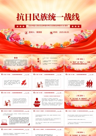 党政风抗日民族统一战线PPT纪念抗战胜利80周年主题党课.pptx