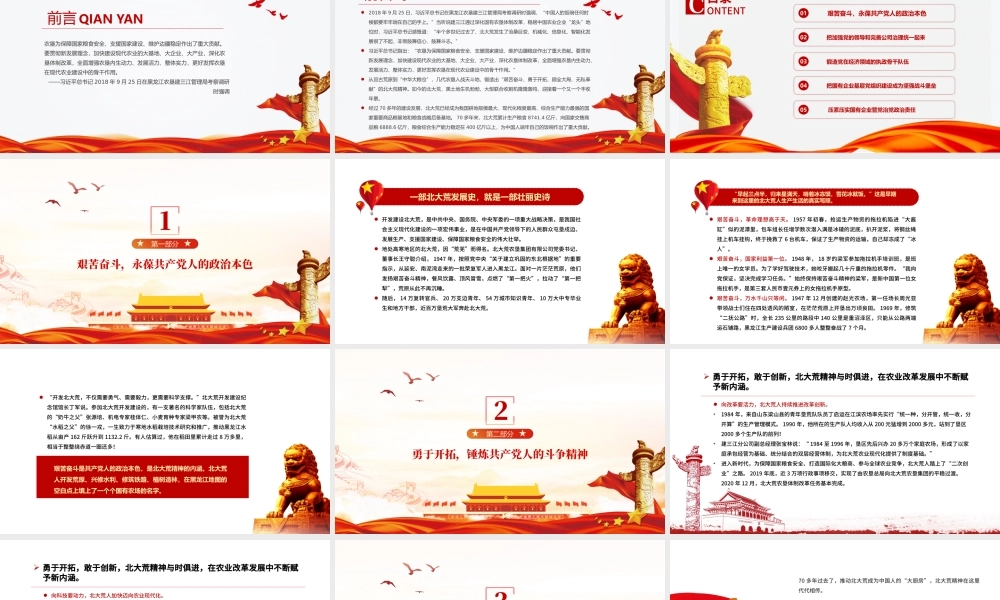 赓续北大荒精神推进农业现代化PPT贯彻新发展理念加快建设现代农业的大基地大企业大产业农村党课课件.pptx