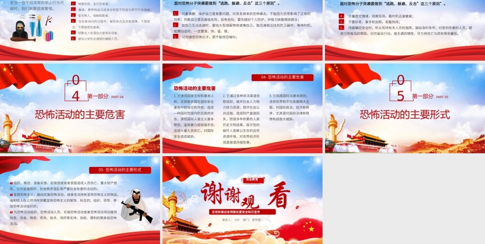 简约党政风反恐制暴应急预案处置安全知识宣传PPT.pptx