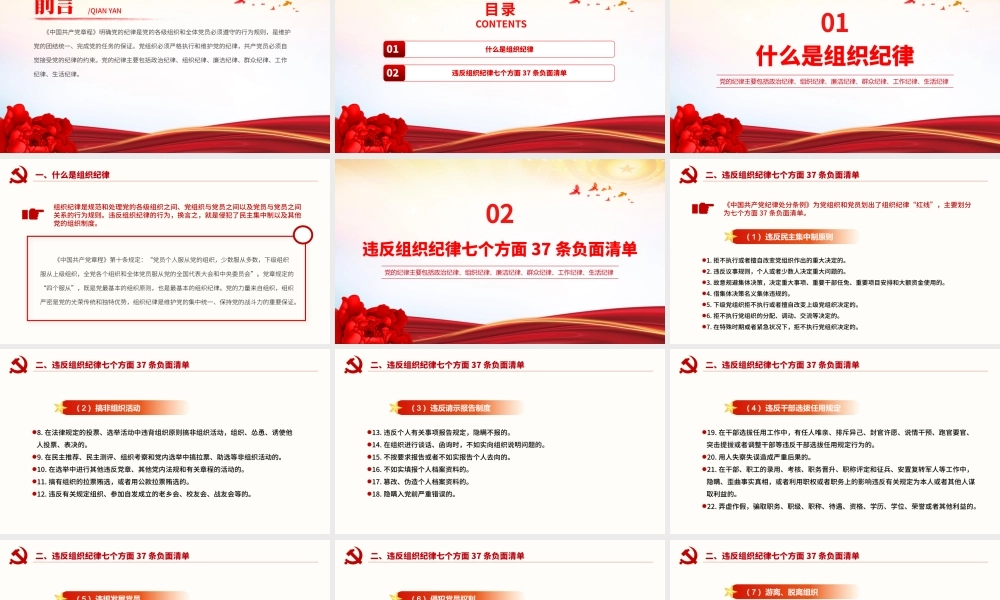 六大纪律之组织纪律解读PPT红色党政风党的纪律课件下载.pptx