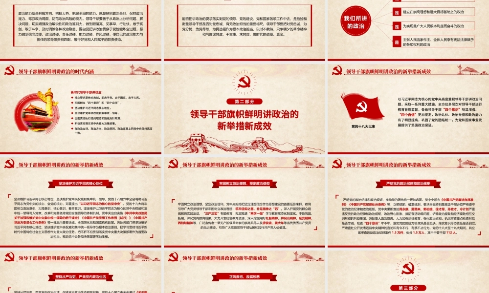 原创新时代领导干部必须旗帜鲜明讲政治党建PPT.pptx