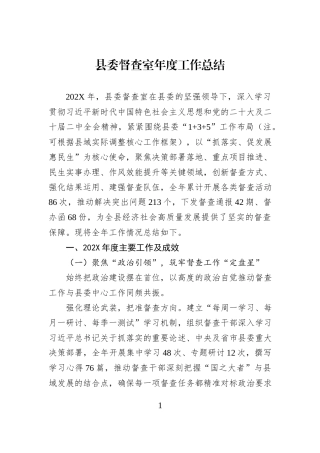 县委督查室年度工作总结.docx