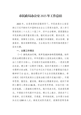 市民政局办公室2025年工作总结.docx