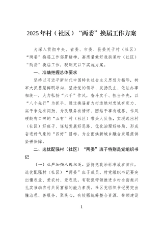 2025年村（社区）“两委”换届工作方案.docx