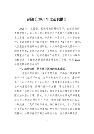 副镇长2025年度述职报告.docx