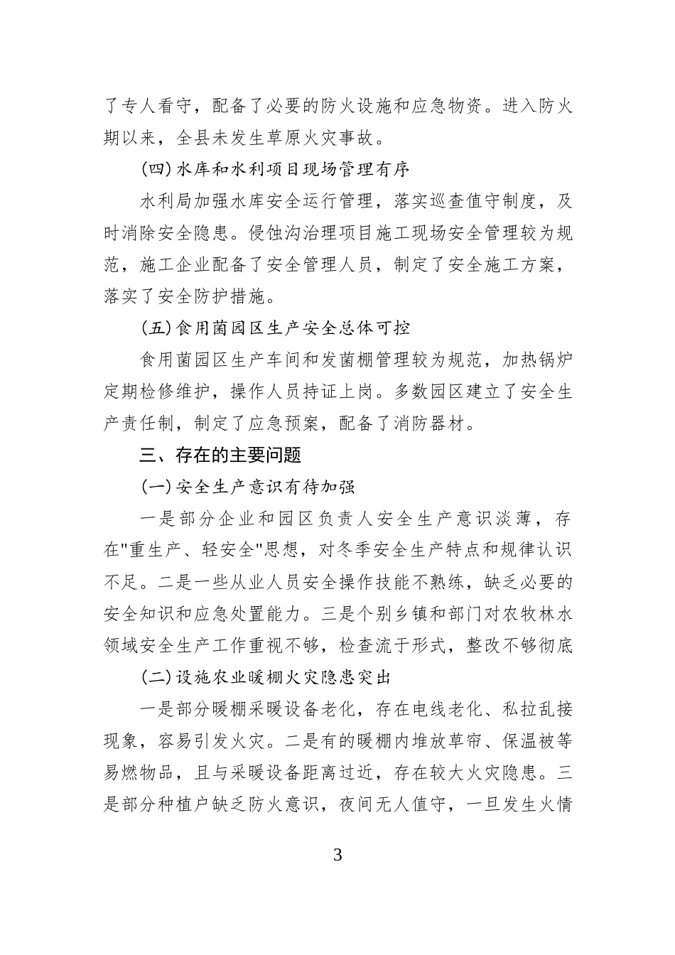 关于农牧林水领域安全生产大检查情况的汇报.docx_第3页
