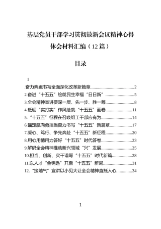 基层党员干部学习贯彻党的二十届四中全会精神心得体会材料汇编（12篇）.docx